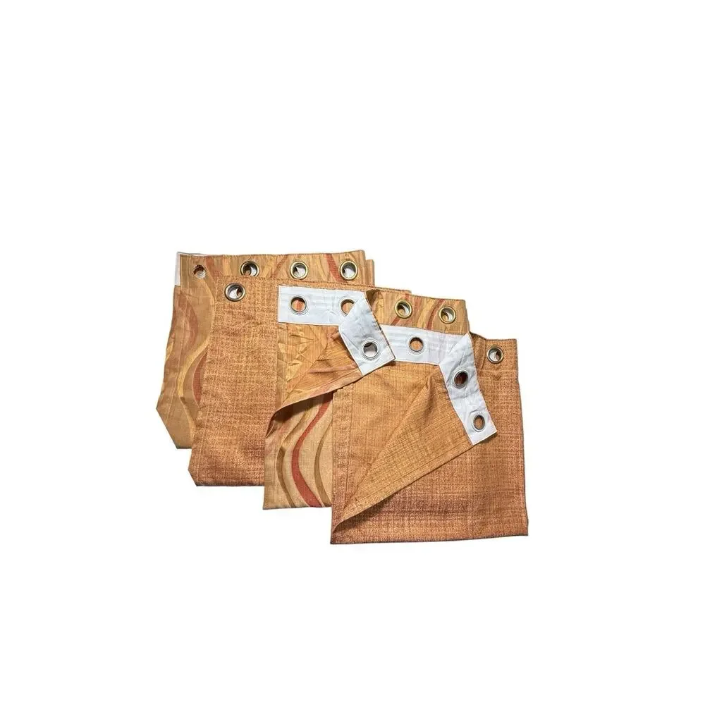 Set of 4 Orange Curtains Panels Drapes 88 Long 2 Styles Grommets Damaged